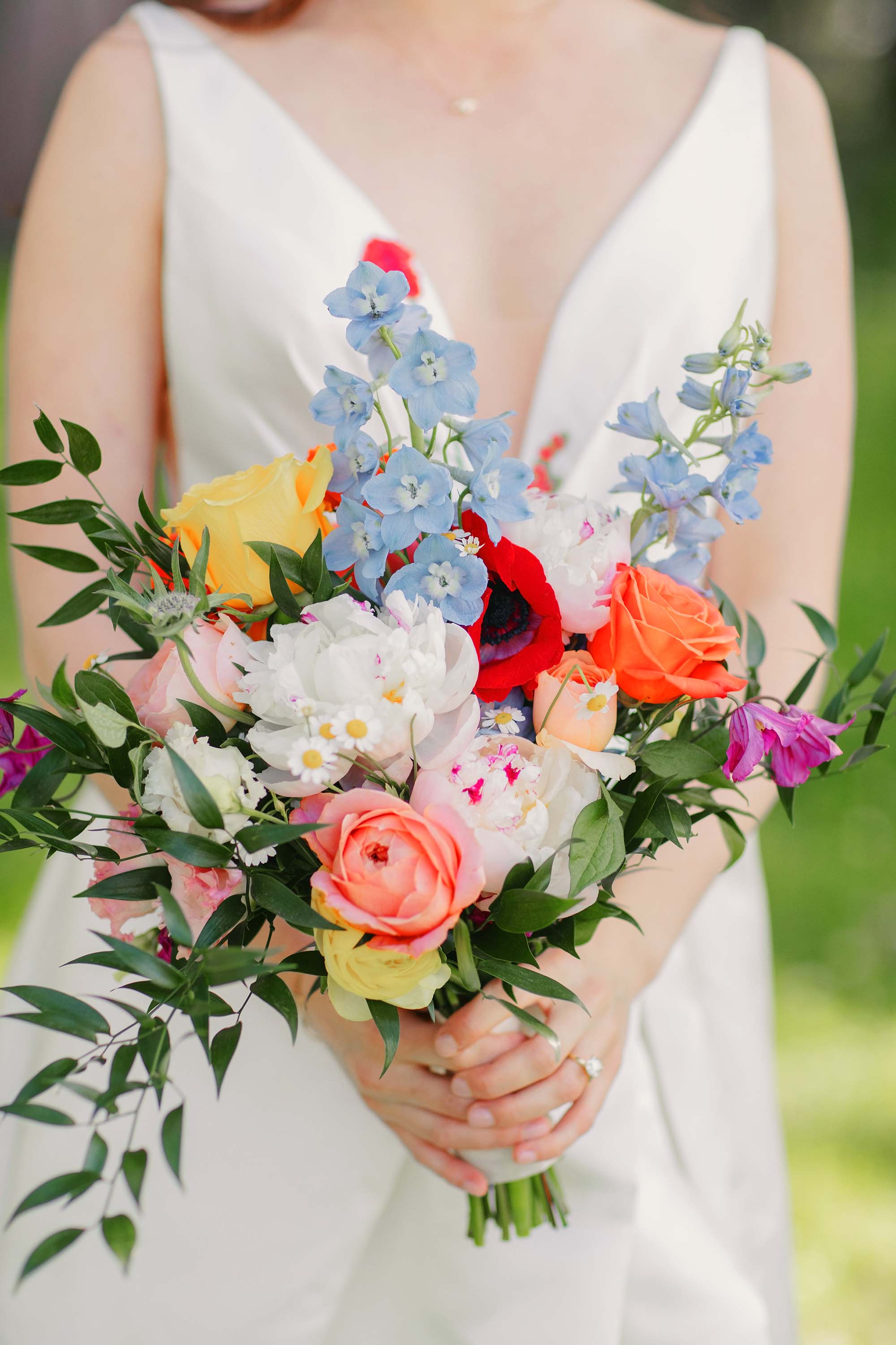 gorgeous colorful bride's bouquet photographed by Love Knot Photography, San Francisco based award winning boutique wedding photography studio