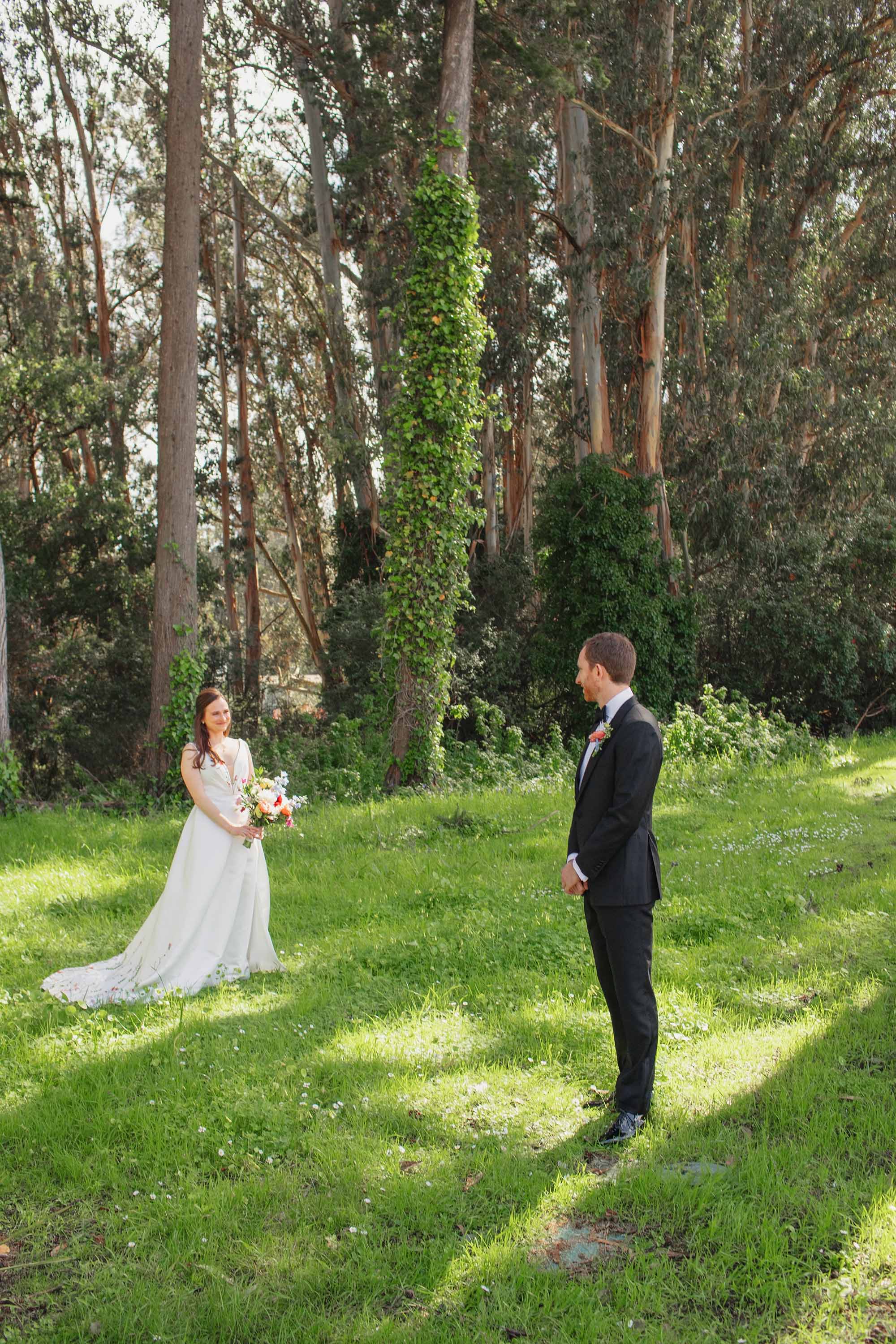 First look on the wedding day, photographed by Isaac Klotz of Love Knot Photography