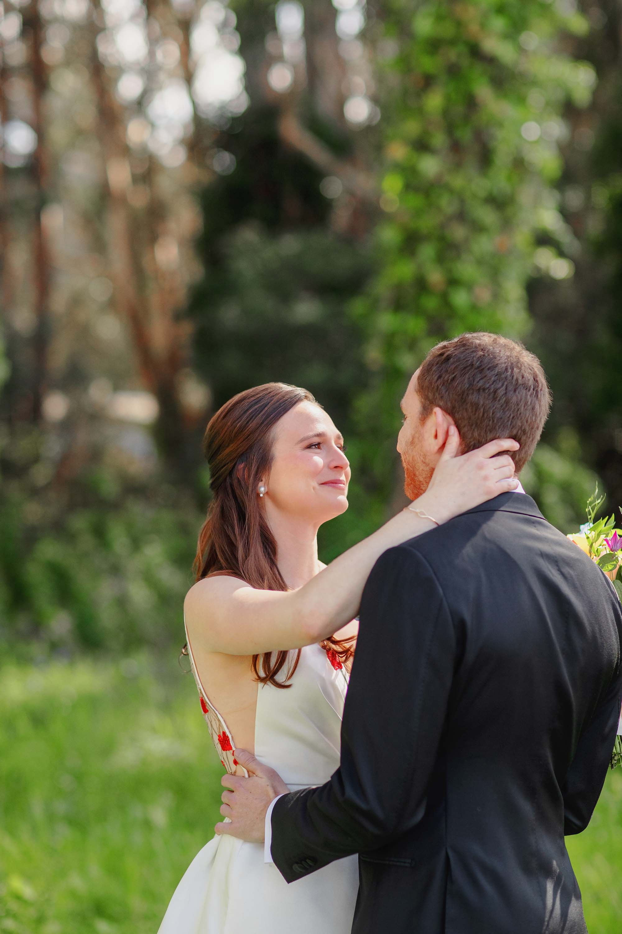 Incredible candid moment with the bride and groom during the first look, tearing up, emotional, inspired love. Credit: Love Knot Photography by Isaac Klotz