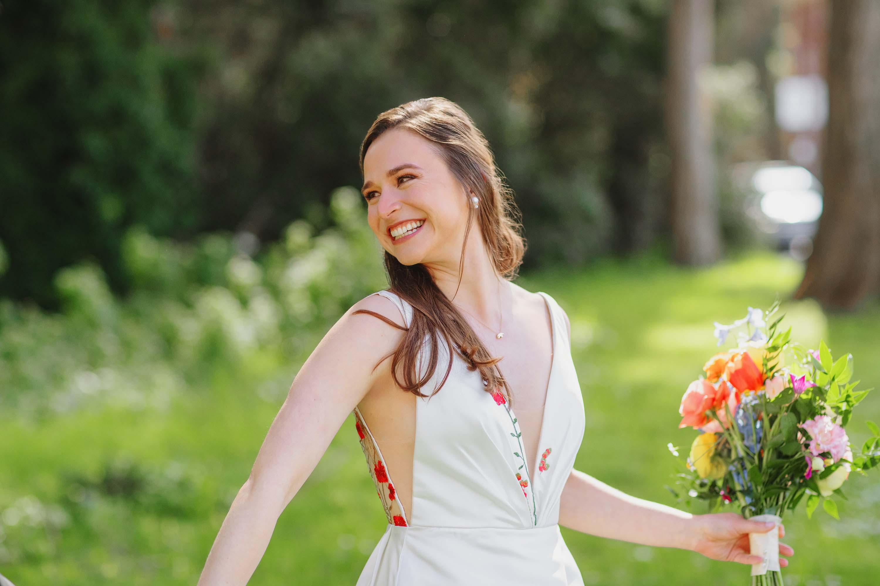 Beautiful bride during the first look with her groom. Credit: Love Knot Photography by Isaac Klotz