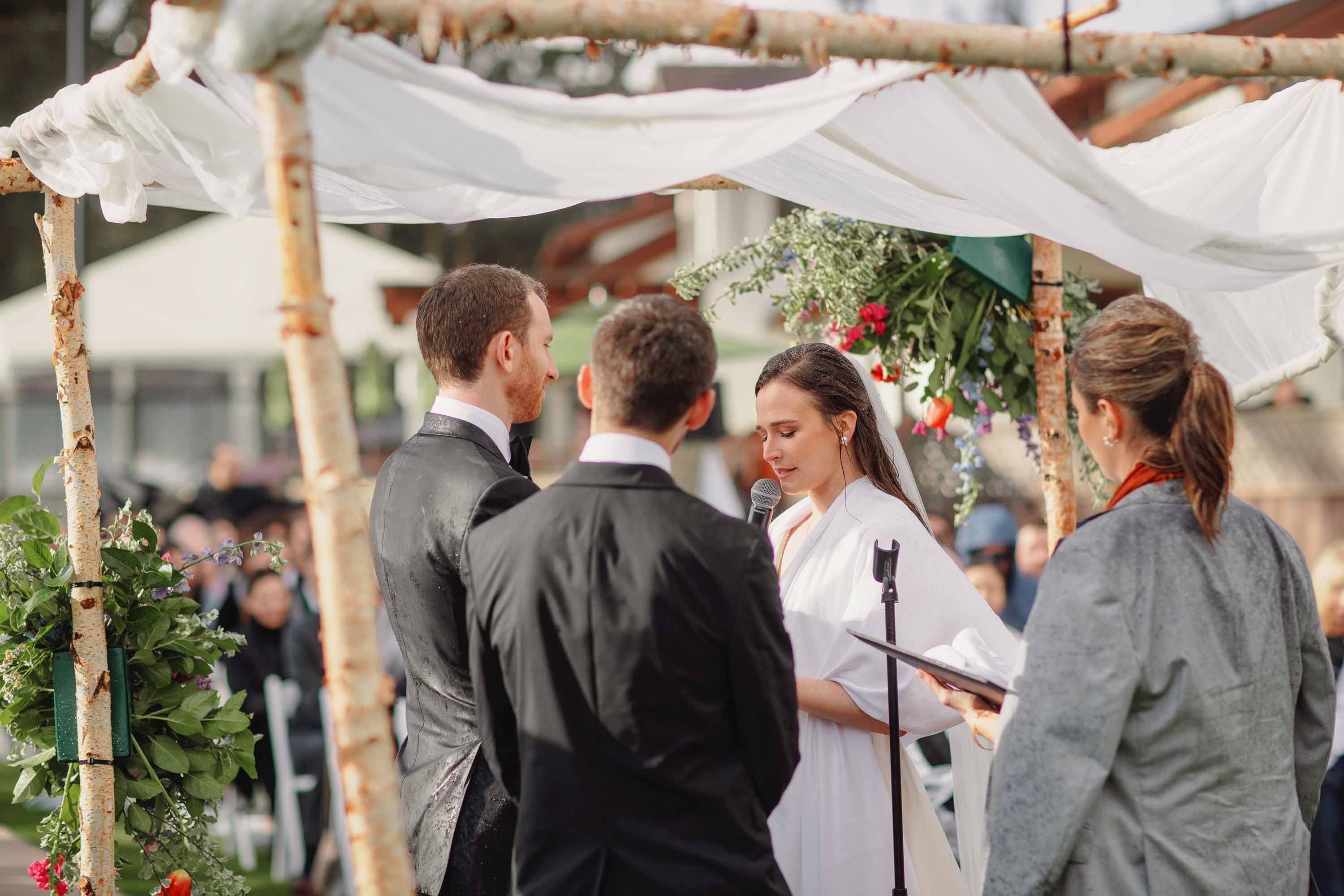 Bride gives her vows during this gorgeous wedding at SF Presidio. Credit: Love Knot Photography by Isaac Klotz