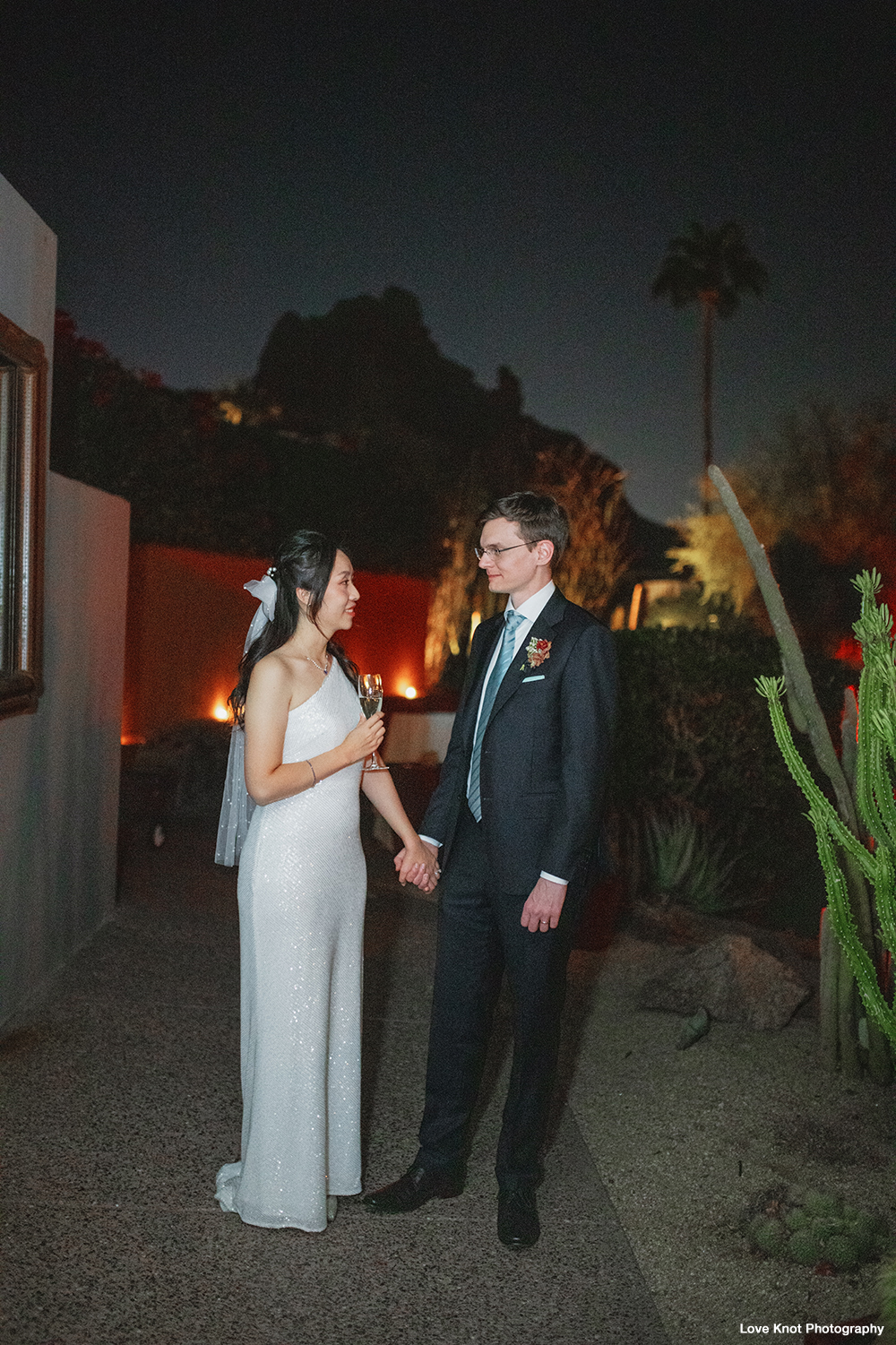 bride and groom end of wedding reception