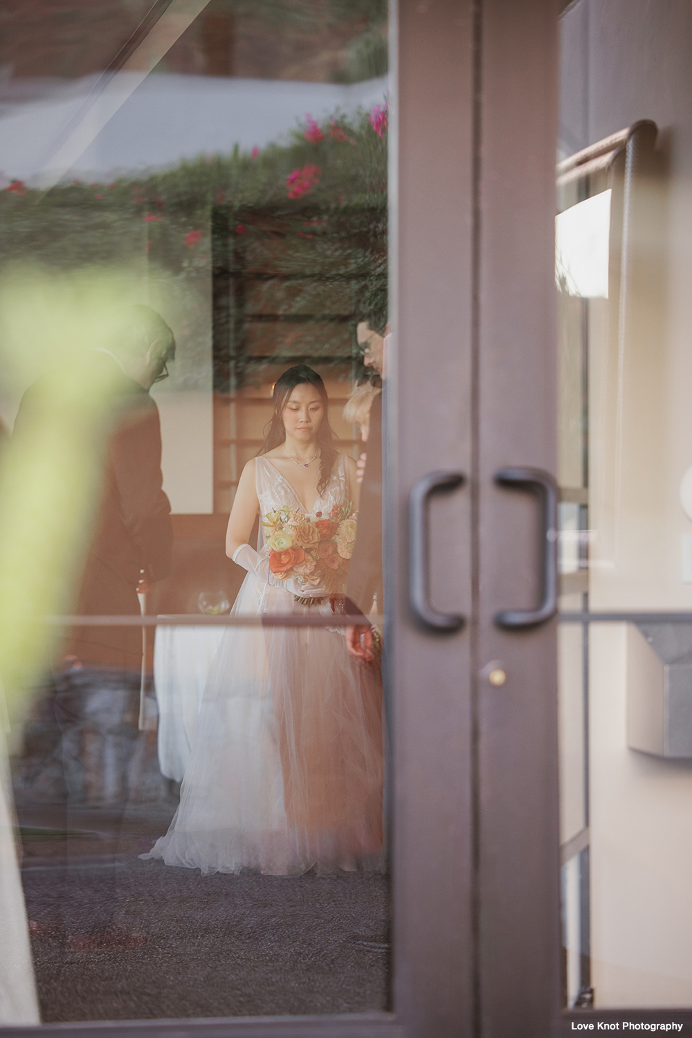 bride is ready for her wedding ceremony