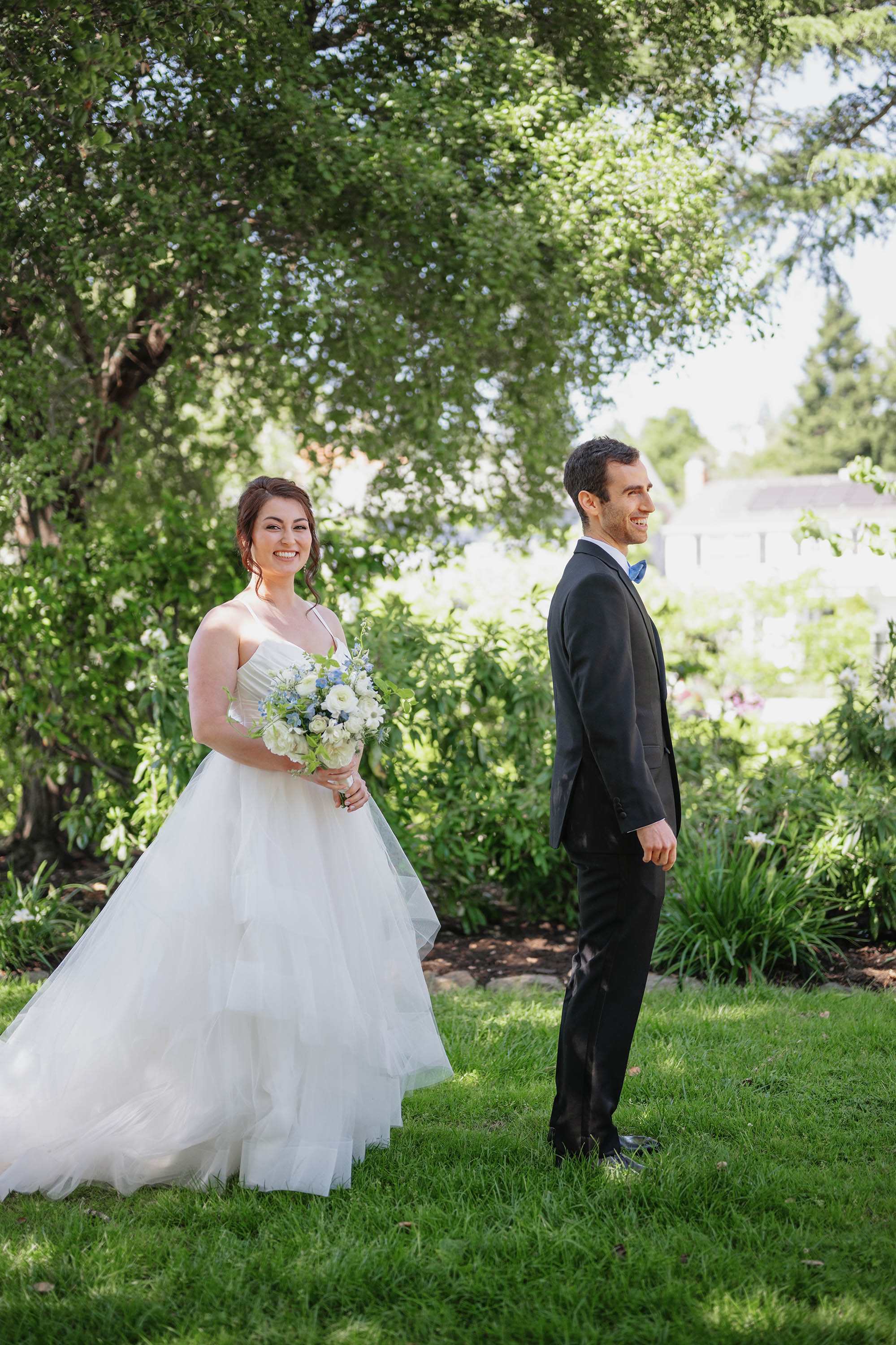 gorgeous first look wedding photo by Love Knot Photography in Oakland