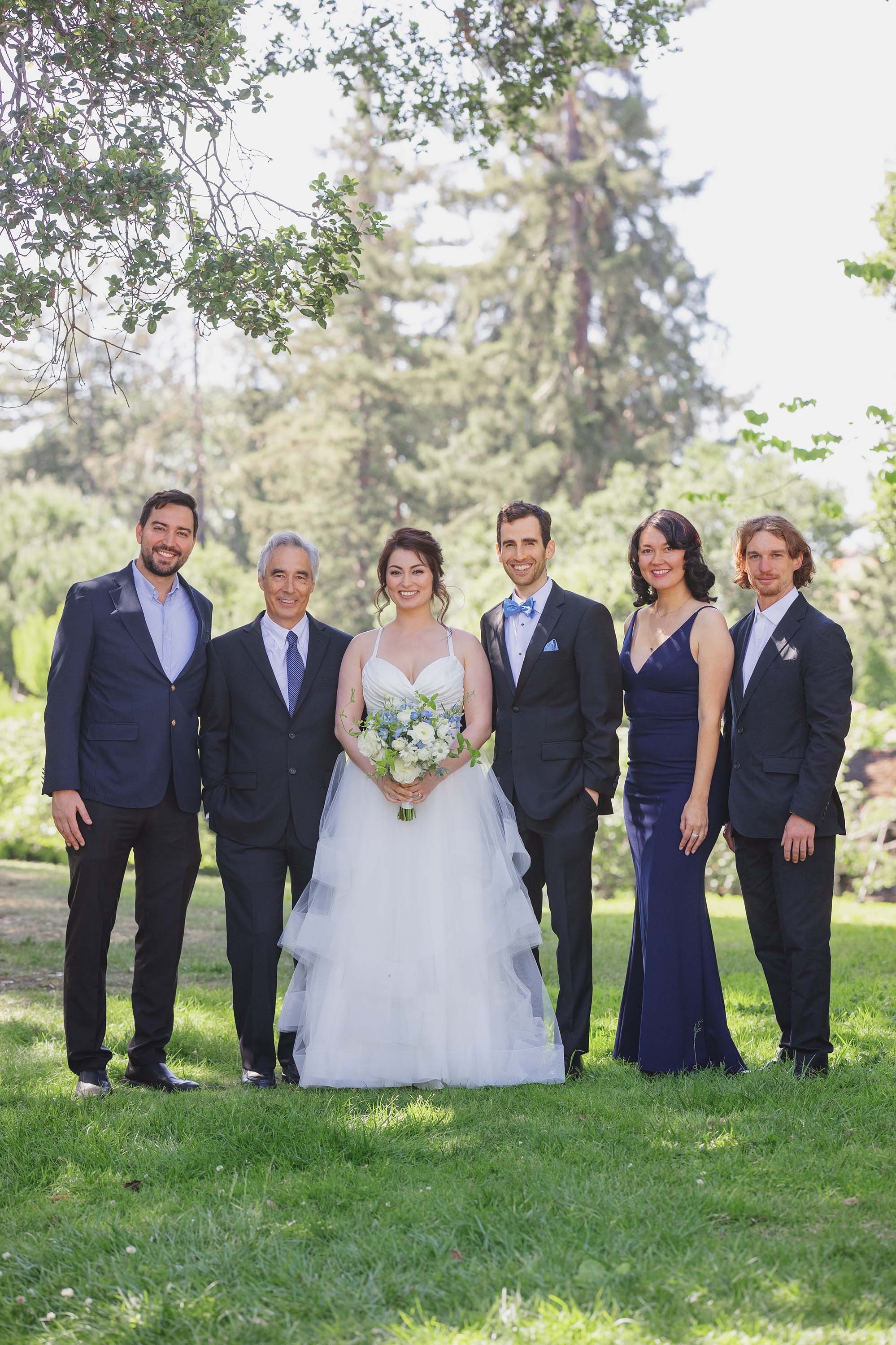 family photo at wedding celebration in Oakland, California