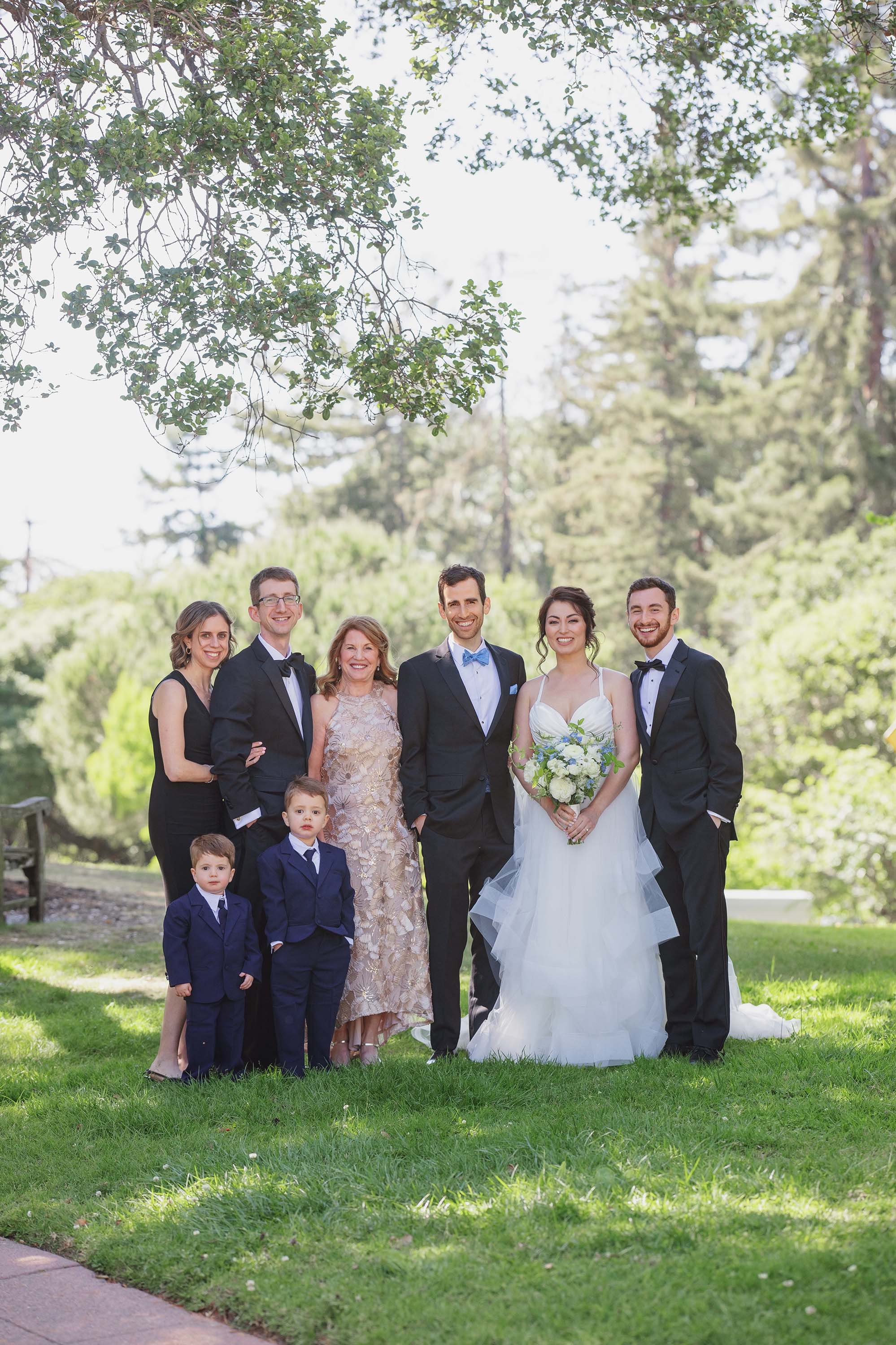 family portrait on wedding day in Oakland, California
