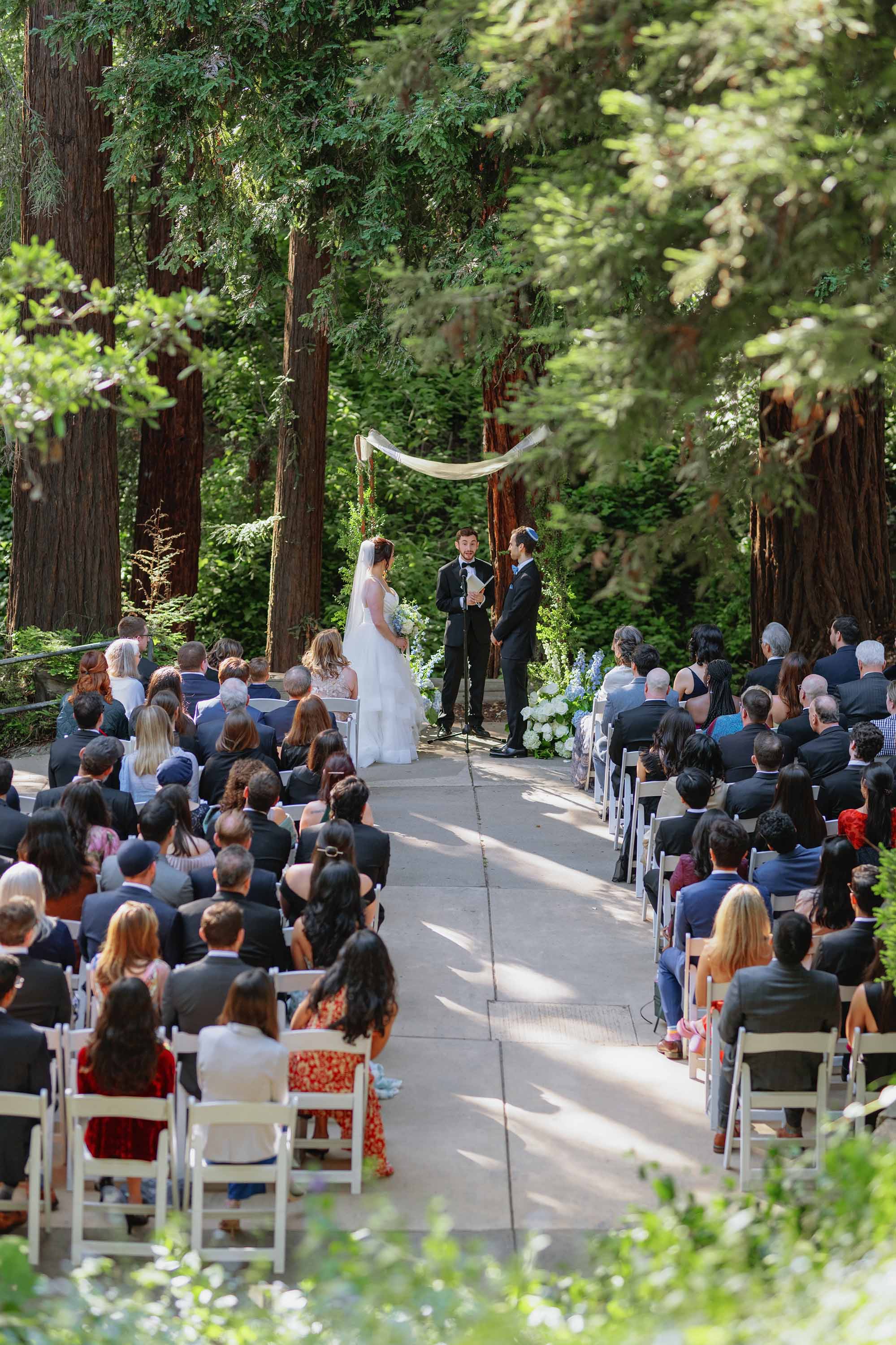bride and groom begin wedding ceremony in San Francisco Bay Area