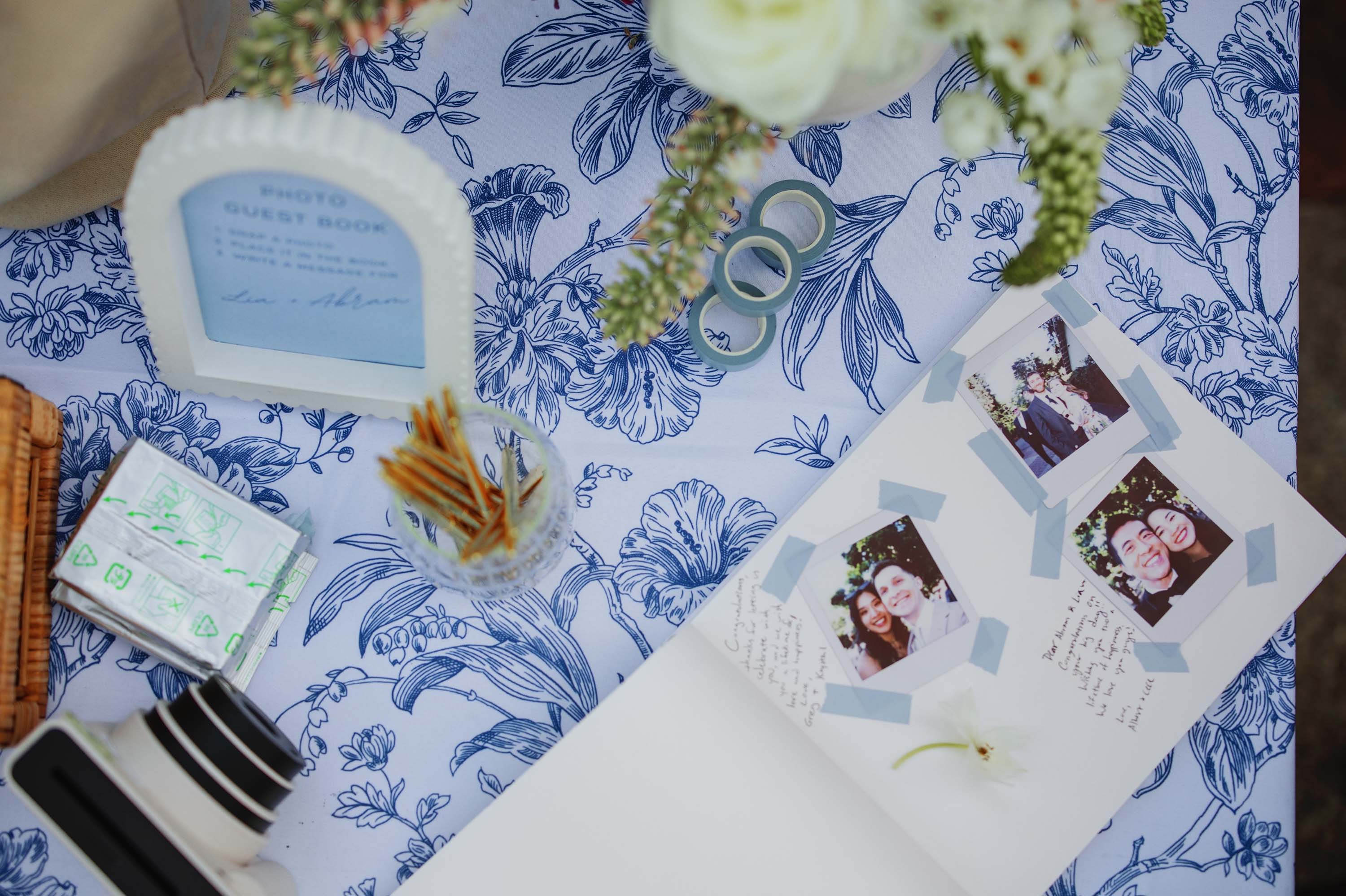 guest sign in table at wedding reception