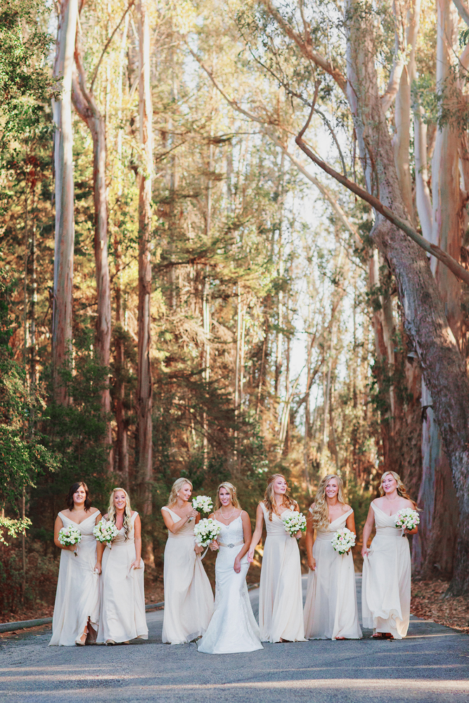 bride with her bridesmaids before the ceremony