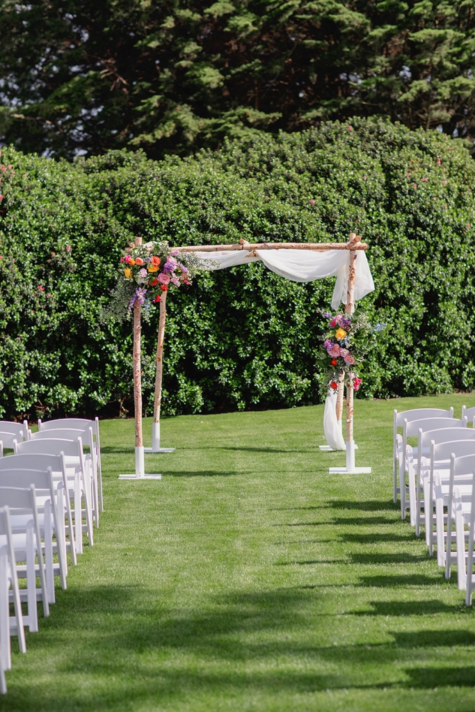ceremony space with gorgeous florals